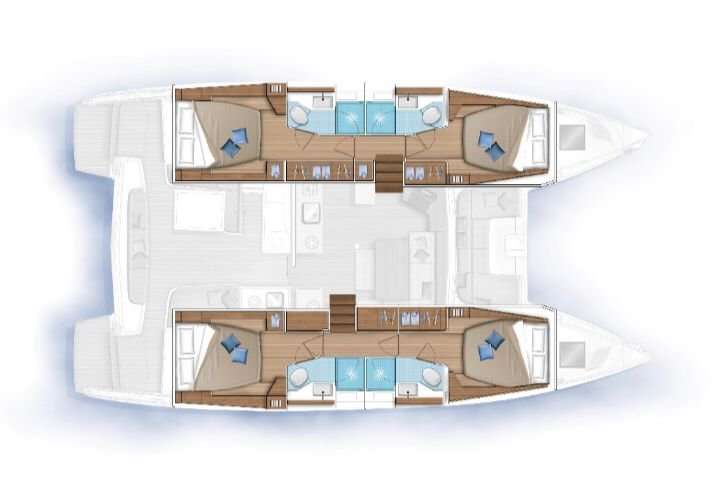 Layout of the boat Lagoon 46