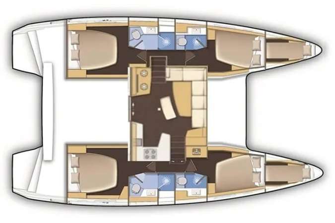 Layout of the boat Lagoon 46