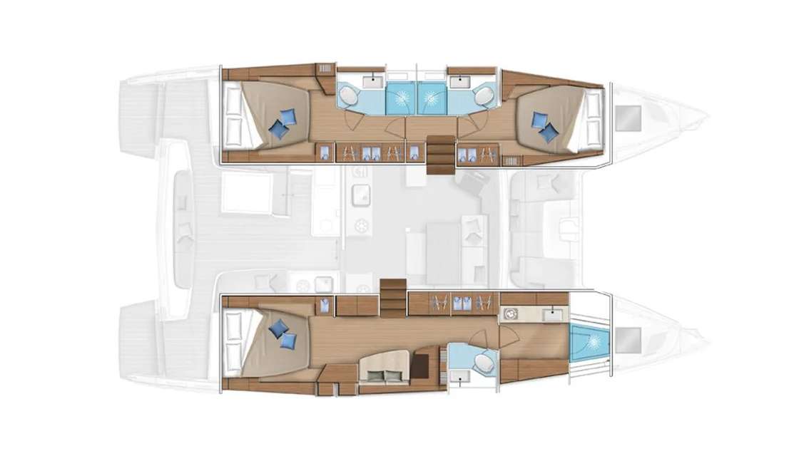 Layout of the boat Lagoon 46