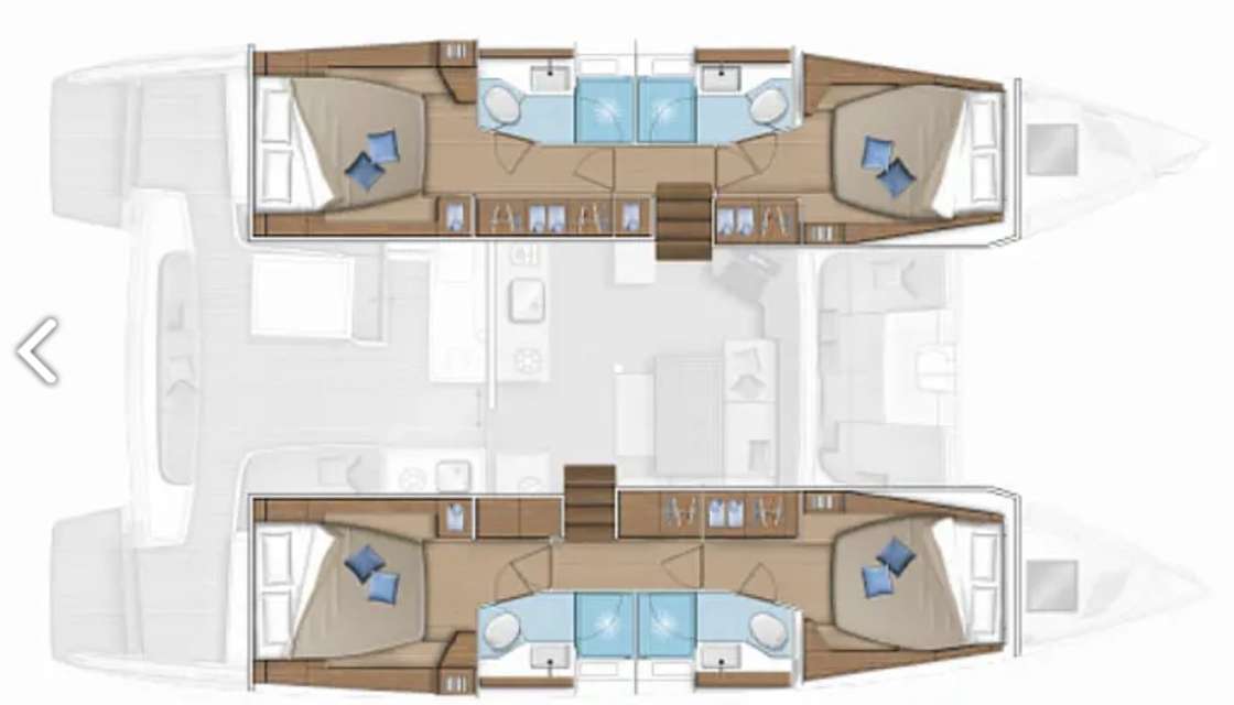 Layout of the boat Lagoon 46