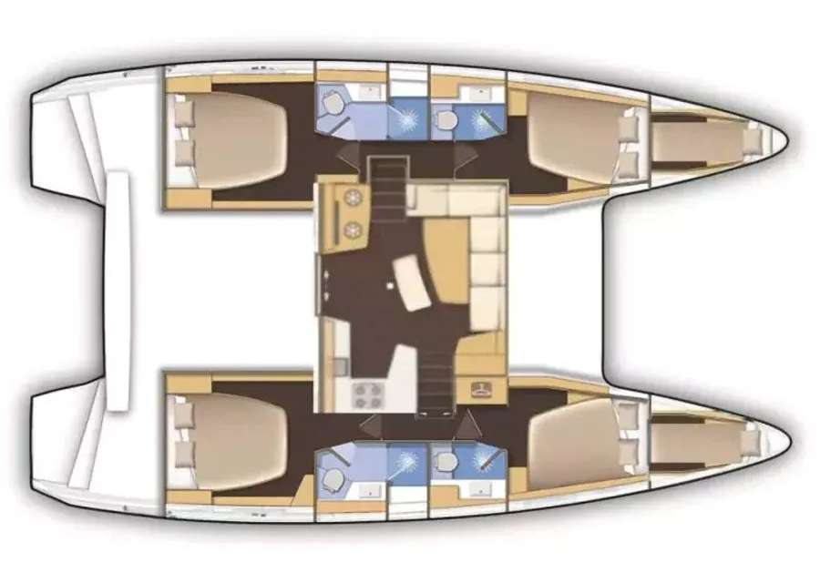 Layout of the boat Lagoon 46