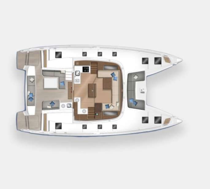 Layout of the boat Lagoon 50