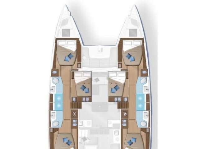 Layout of the boat Lagoon 50