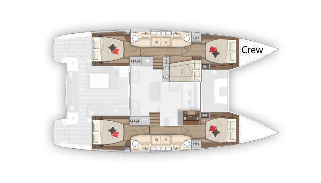 Layout of the boat Lagoon 50