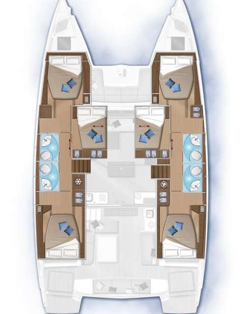 Layout of the boat Lagoon 50