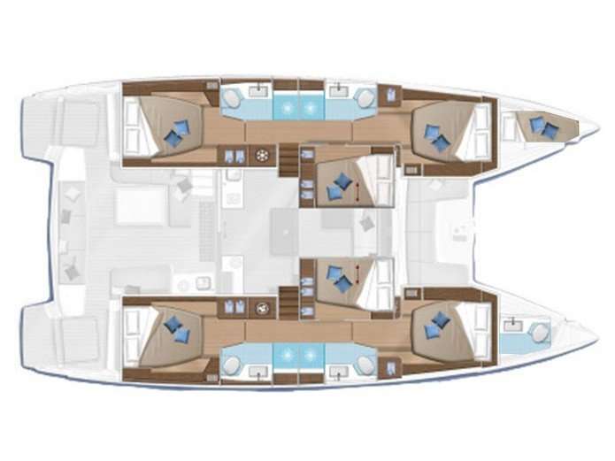 Layout of the boat Lagoon 50