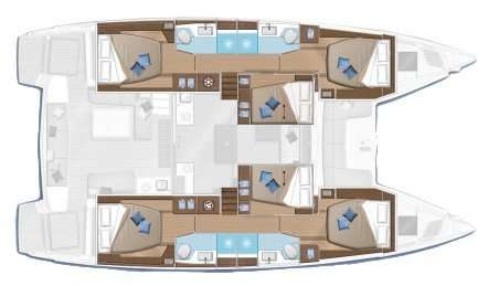 Layout of the boat Lagoon 50