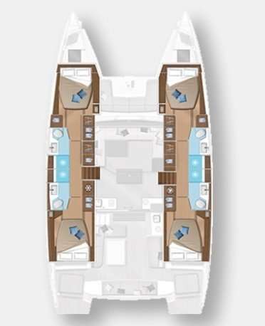 Distribución del barco Lagoon 50