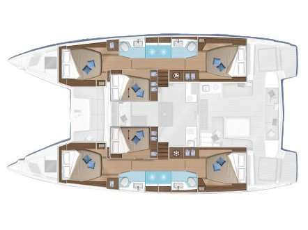 Layout of the boat Lagoon 50