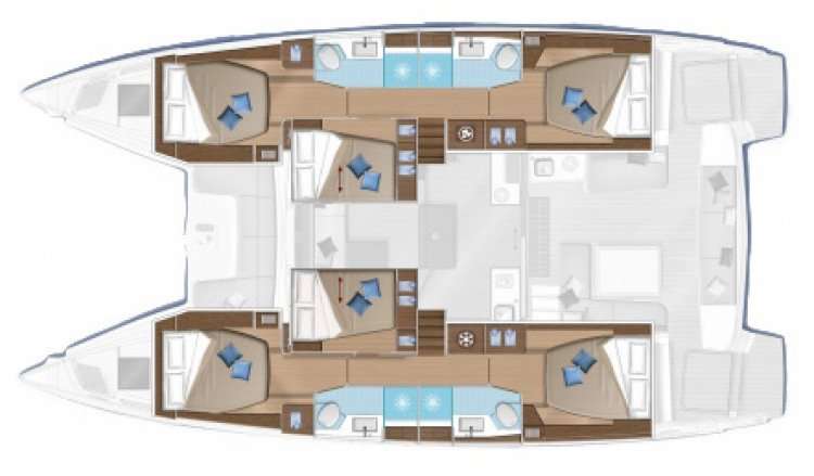 Layout of the boat Lagoon 50