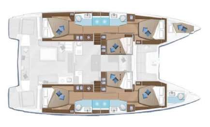 Layout of the boat Lagoon 50