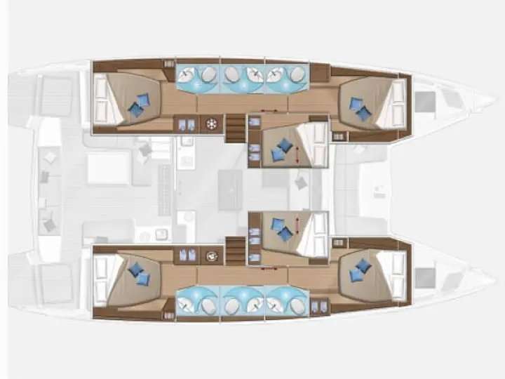 Layout of the boat Lagoon 50