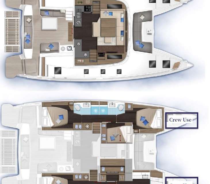 Layout of the boat Lagoon 51