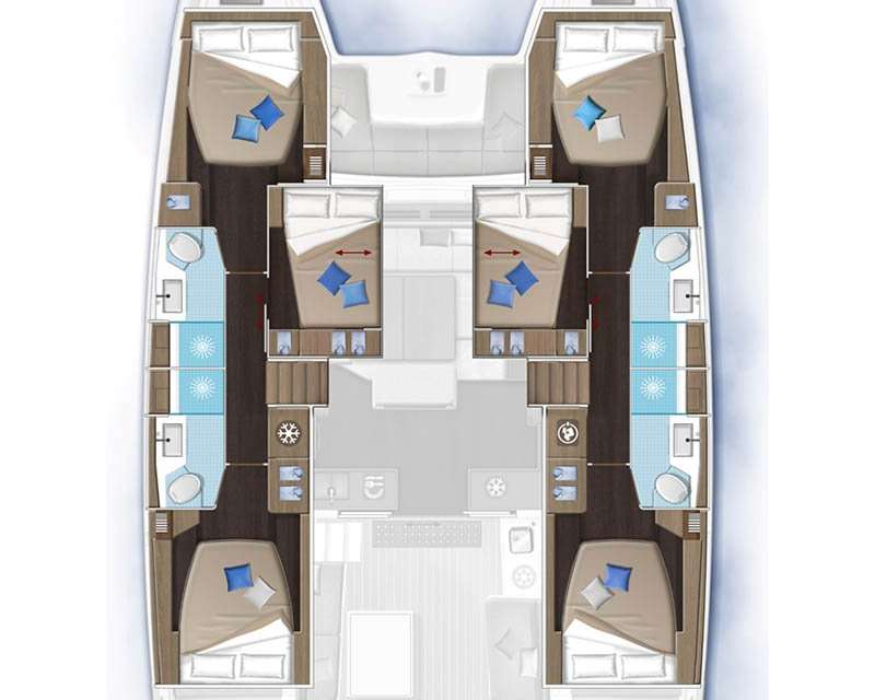 Layout of the boat Lagoon 51