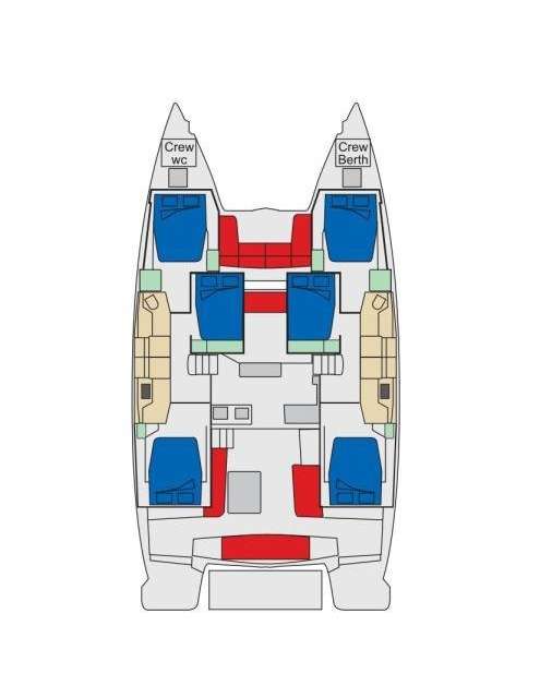 Layout of the boat Lagoon 51