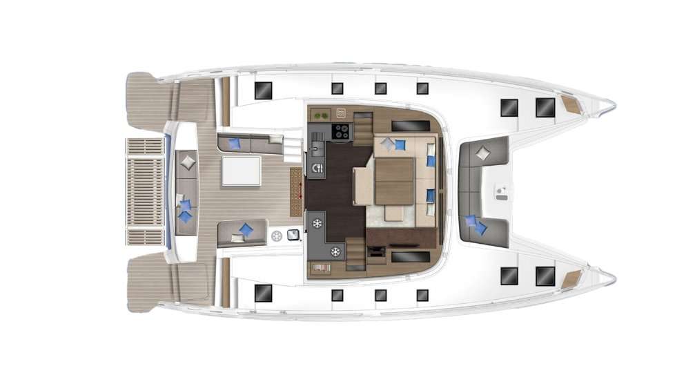 Distribución del barco Lagoon 51