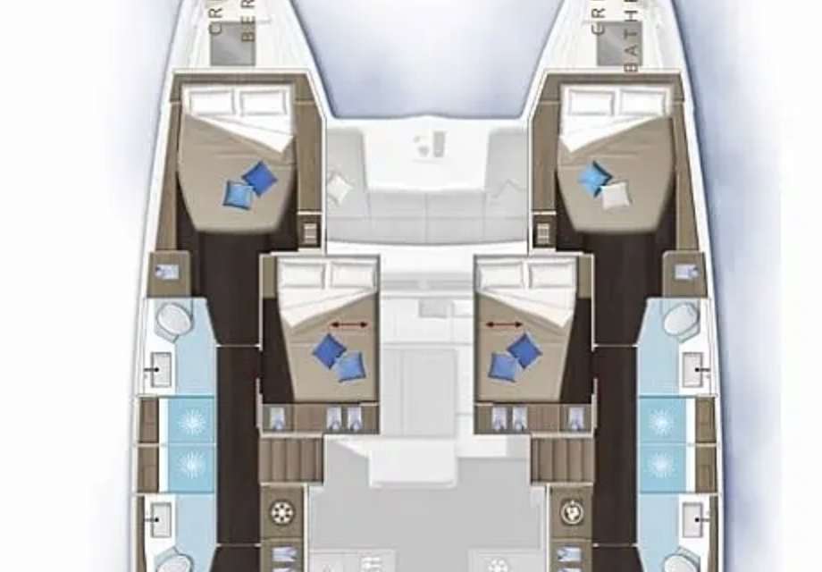 Layout of the boat Lagoon 51