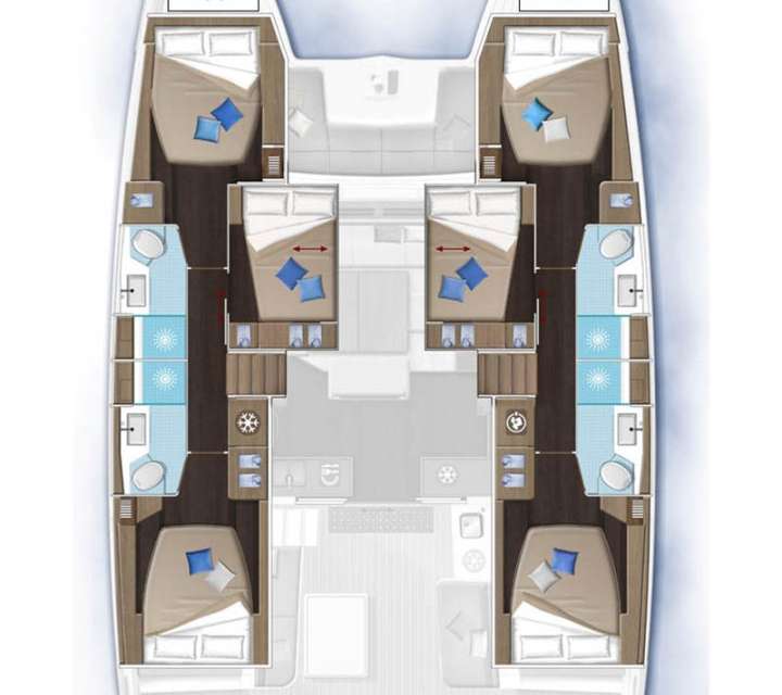 Distribución del barco Lagoon 51