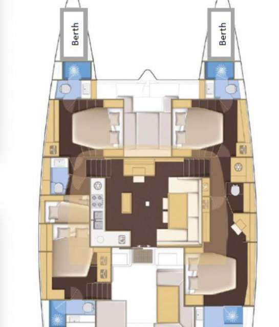 Layout of the boat Lagoon 52