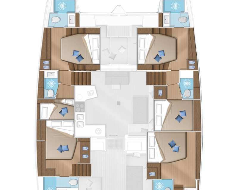 Layout of the boat Lagoon 52