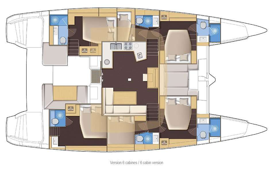 Distribución del barco Lagoon 52