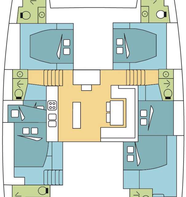 Layout of the boat Lagoon 52 Fly