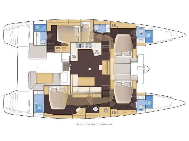 Layout of the boat Lagoon 52