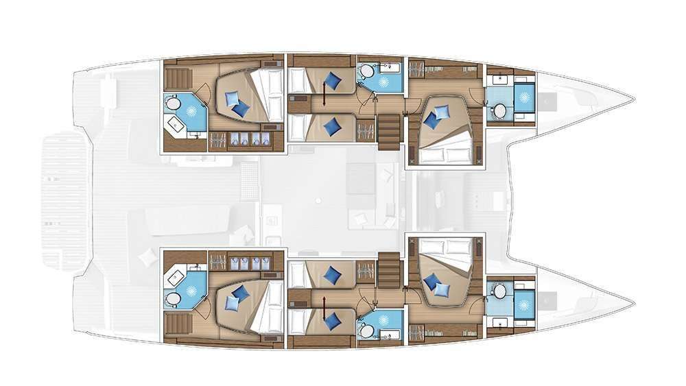 Layout of the boat Lagoon 55