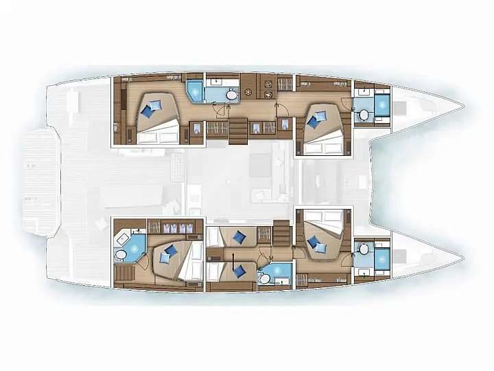 Layout of the boat Lagoon 55