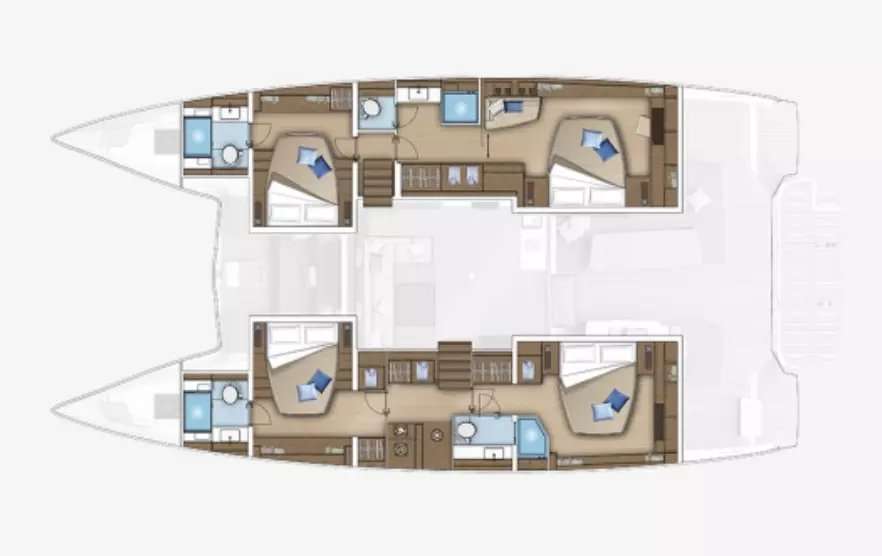 Distribución del barco Lagoon 55