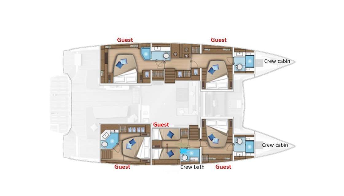 Layout of the boat Lagoon 55