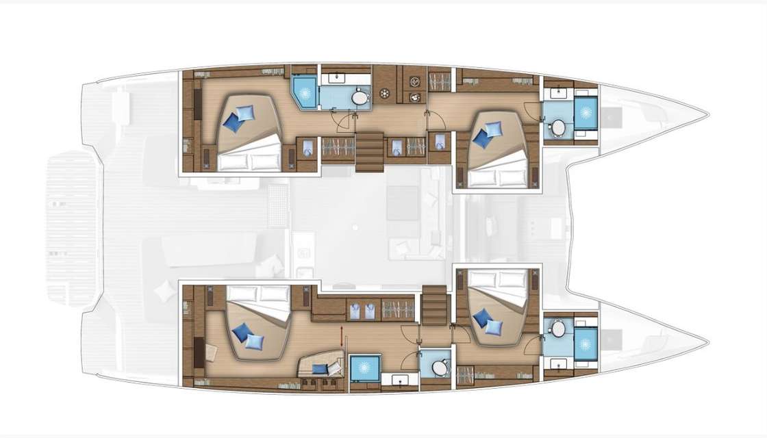 Layout of the boat Lagoon 55