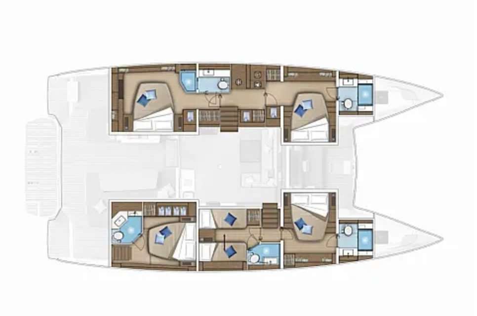 Layout of the boat Lagoon 55