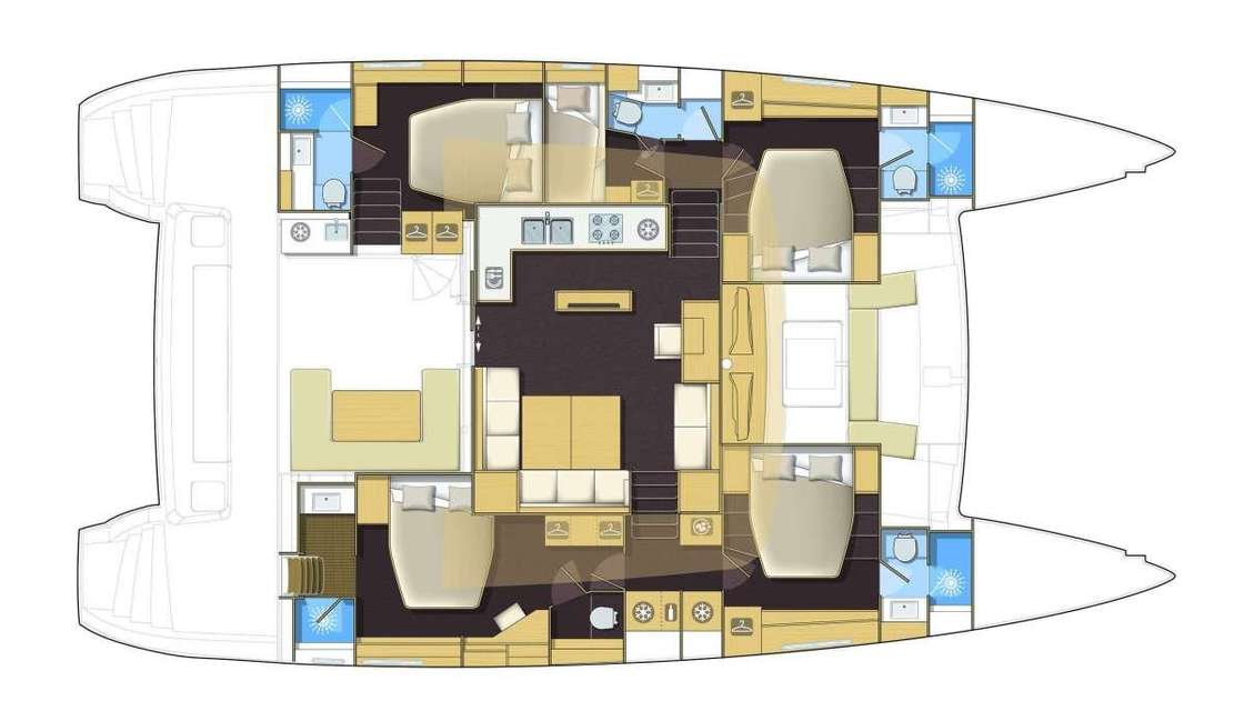 Layout of the boat Lagoon 560