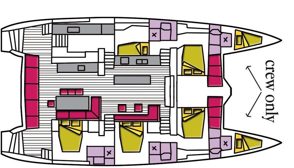 Layout of the boat Lagoon 620