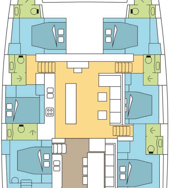 Layout of the boat Lagoon 620