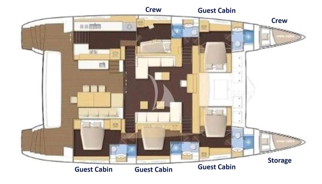 Layout of the boat Lagoon 620