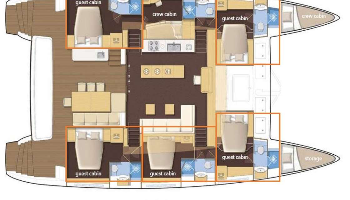 Layout of the boat Lagoon 620