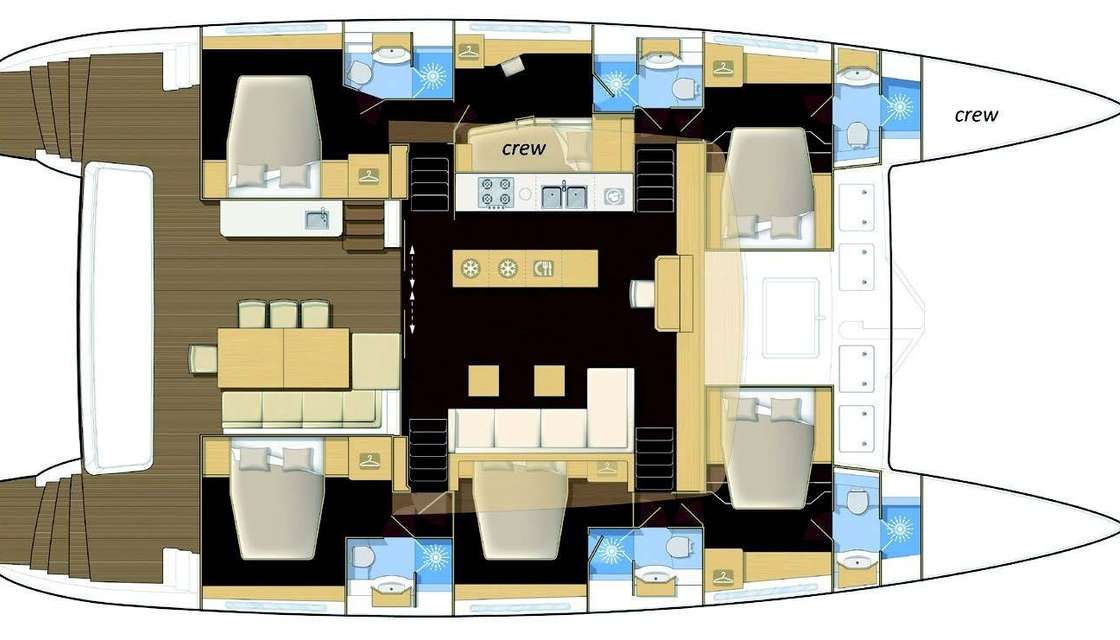 Layout of the boat Lagoon 620