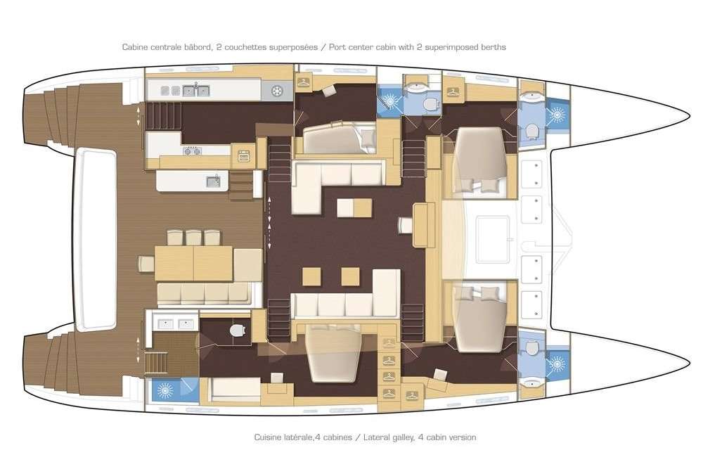 Layout of the boat Lagoon 630 MY