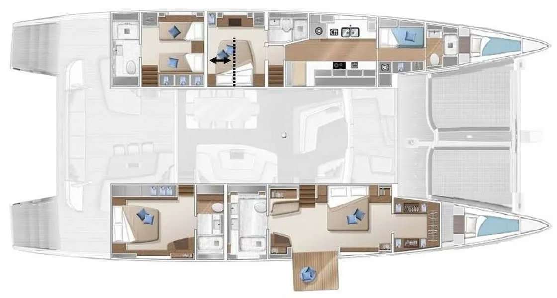 Layout of the boat Lagoon Seventy 7