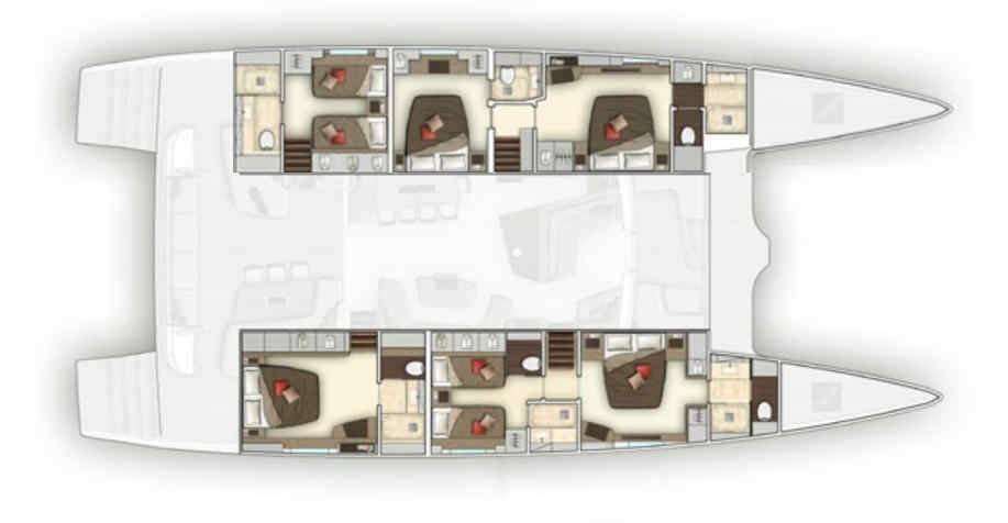 Layout of the boat Lagoon Seventy 7