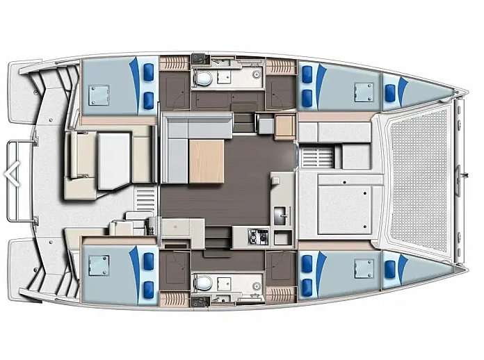 Distribución del barco Leopard 40