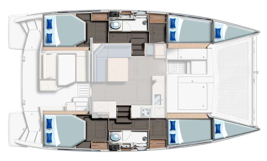 Distribución del barco Leopard 40