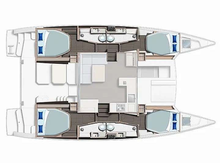 Layout of the boat Leopard 42