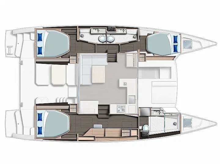 Layout of the boat Leopard 42