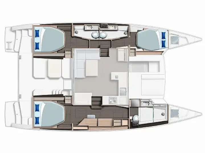 Layout of the boat Leopard 42