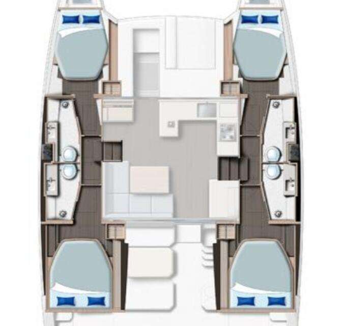 Distribución del barco Leopard 42