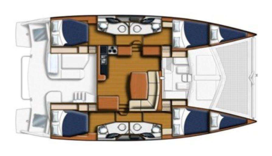 Layout of the boat Leopard 44