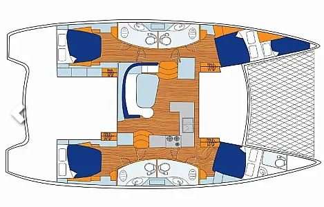 Distribución del barco Leopard 45